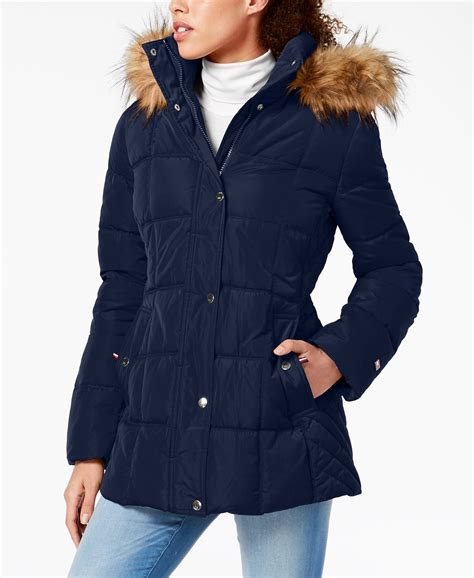 tommy hilfiger rain jacket women's|tommy hilfiger ladies winter coats.